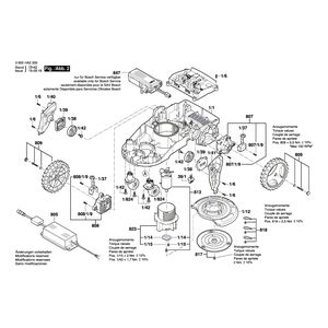 Запчасти для газонокосилки Bosch Indego 1300 230 V 3600HA2200, деталировка 2