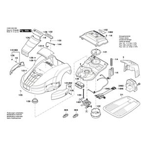 Запчасти для газонокосилки Bosch Indego 10C 3600HA2304, деталировка 1