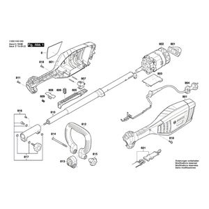 Запчасти для электросерпа Bosch AMW 10 230 V 3600HA3000, деталировка 1