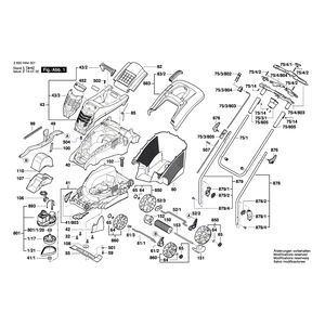 Запчасти для газонокосилки Bosch Rotak 1400-37 R 230 V 3600HA4101