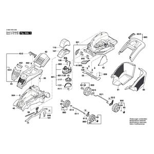 Запчасти для газонокосилки Bosch Rotak 40 M 230 V 3600HA4208, деталировка 1