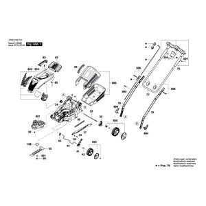 Запчасти для газонокосилки Bosch ARM 3400 230 V 3600HA6103, деталировка 1