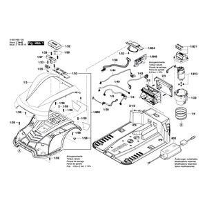 Запчасти для газонокосилки Bosch Indego S+ 400 230 V 3600HB0103, деталировка 1