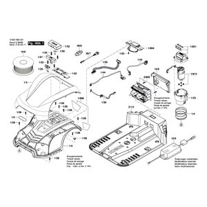 Запчасти для газонокосилки Bosch Indego M 230 V 3600HB0201, деталировка 1