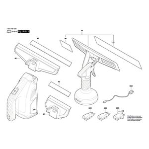 Запчасти для стеклоочистителя Bosch GlassVac 3.6 V 3600HB7000, деталировка 1