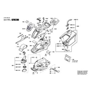 Запчасти для газонокосилки Bosch UniversalRotak 460 230 V 3600HB9001