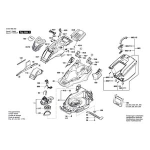 Запчасти для газонокосилки Bosch AdvancedRotak 780 230 V 3600HB9303