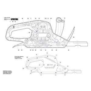 Запчасти для кустореза Bosch UniversalHedgecut 50 230 V 3600HC0500, деталировка 2
