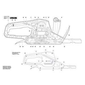 Запчасти для кустореза Bosch AdvancedHedgecut 65 230 V 3600HC0800, деталировка 2