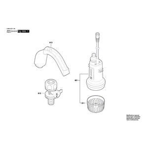 Запчасти для узла обслуживания Bosch GardenPump 18 18 V 3600HC4100, деталировка 1