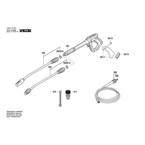 Запчасти для очистителя высокого давления Bosch GHP 5-65 230 V 3600J10520, деталировка 4