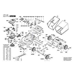 Запчасти для газонокосилки Bosch GRA 36V53 P 230 V 3600J11200