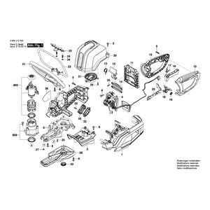 Запчасти для кустореза Bosch GHE 60 T 36 V 3600J12001, деталировка 1