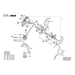 Запчасти для моторной косы Bosch GFR 42 36 V 3600J13001