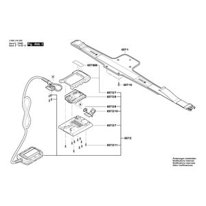 Запчасти для аккумуляторного садового пылесоса Bosch GBL 860 36 V 3600J16000, деталировка 2