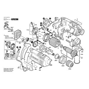 Запчасти для ударной дрели Bosch GSB 16 RE 230 V 3601A48700, деталировка 1