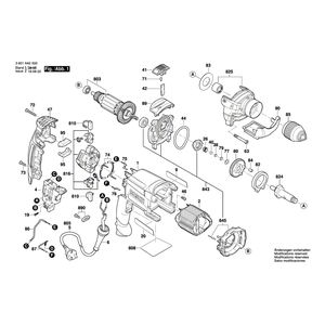 Запчасти для ударной дрели Bosch GSB 16 RE 230 V 3601A4E500, деталировка 1