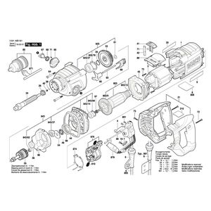 Запчасти для ударной дрели Bosch GSB 162-2 RE 230 V 3601A8B001, деталировка 1 Запчасти для ударной дрели Bosch GSB 162-2 RE 230 V 3601A8B001, деталировка 1