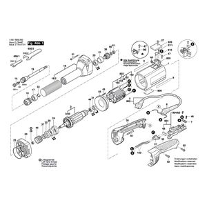 Запчасти для прямой шлифовальной машины Bosch GGS 18 H 230 V 3601B09200, деталировка 1