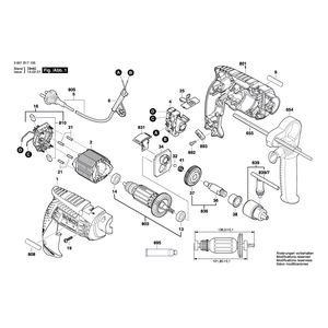 Запчасти для ударной дрели Bosch GSB 13 RE 230 V 3601B17105, деталировка 1
