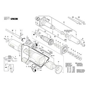 Запчасти для прямой шлифовальной машины Bosch GGS 28 LC 230 V 3601B21000, деталировка 1