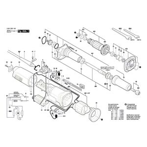 Запчасти для прямой шлифовальной машины Bosch GGS 8 CE 230 V 3601B22100, деталировка 1