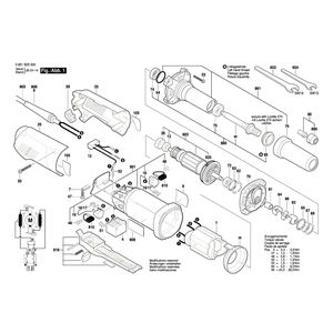 Запчасти для прямой шлифовальной машины Bosch GGS 28 LP 230 V 3601B25000, деталировка 1