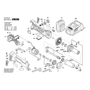 Запчасти для штифтового модуля Bosch GGS 18V-23LC 18 V 3601B29100