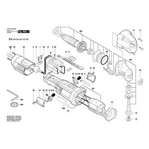 Запчасти для универсального мультиинструмента Bosch GOP 250 CE 230 V 3601B30000, деталировка 1