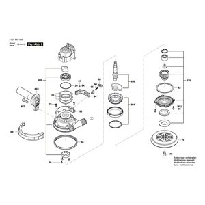 Запчасти для эксцентриковой шлифмашины Bosch GET 55-125 230 V 3601B57000, деталировка 2
