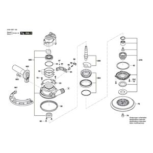 Запчасти для эксцентриковой шлифмашины Bosch GET 75-150 230 V 3601B57100, деталировка 2