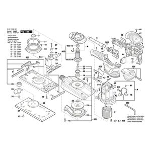 Запчасти для вибрационной шлифовальной машины Bosch GSS 280 AVE 230 V 3601B92901