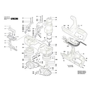 Запчасти для летночного пильного станка Bosch GCB 18V-63 230 V 3601BA0400, деталировка 1