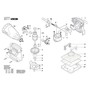Запчасти для вибрационной шлифовальной машины Bosch GSS 160-1 A 230 V 3601BA22R0