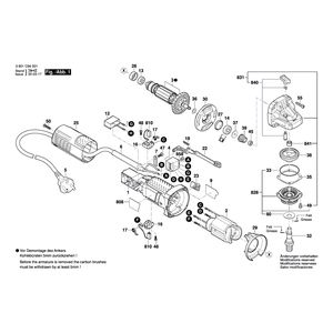 Запчасти для угловой шлифмашины Bosch GWS 750 220 V 3601C94001, деталировка 1