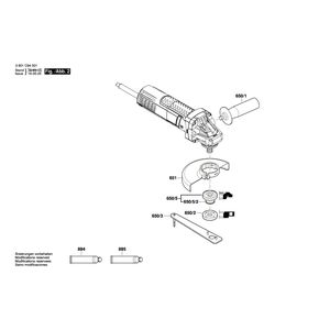 Запчасти для угловой шлифмашины Bosch GWS 750 220 V 3601C94001, деталировка 2