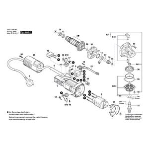 Запчасти для угловой шлифмашины Bosch GWS 750-125 240 V 3601C94042, деталировка 1