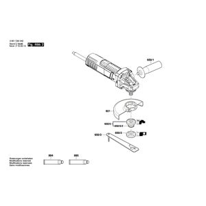Запчасти для угловой шлифмашины Bosch GWS 750-125 240 V 3601C94042, деталировка 2