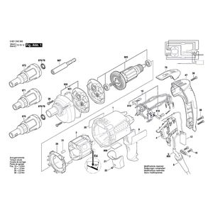 Запчасти для дрели-шуруповерта Bosch GSR 6-45 TE 230 V 3601D40303, деталировка 1