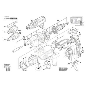 Запчасти для дрели-шуруповерта Bosch GSR 6-25 TE 230 V 3601D45001, деталировка 1