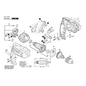 Запчасти для дрели Bosch GBM 10 RE 230 V 3601D73600, деталировка 1