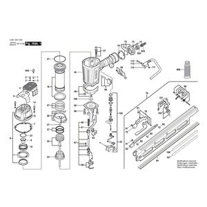 Запчасти для пневматического молотка для забивания гвоздей Bosch GSN 90-21 RK 230 V 3601D91000, деталировка 1