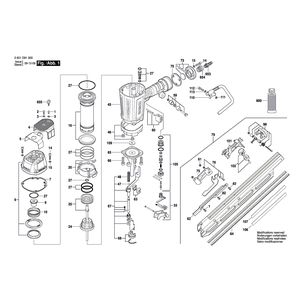 Запчасти для пневматического молотка для забивания гвоздей Bosch GSN 90-34-DK 230 V 3601D91300