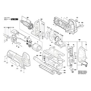 Запчасти для электролобзика Bosch GST 150 CE 230 V 3601E12001, деталировка 1