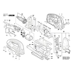 Запчасти для электролобзика Bosch GST 150 BCE 230 V 3601E13001