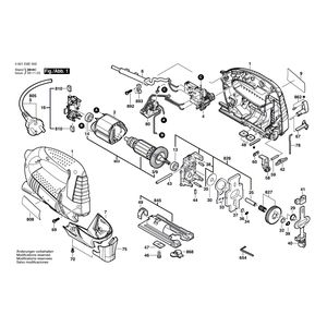 Запчасти для электролобзика Bosch GST 75 BE 230 V 3601E8E000, деталировка 1