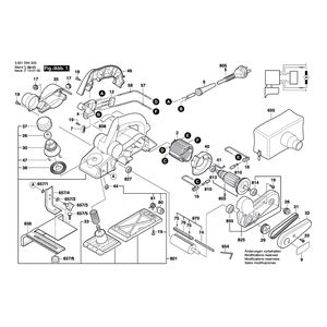 Запчасти для рубанка Bosch GHO 15-82 230 V 3601E94003, деталировка 1