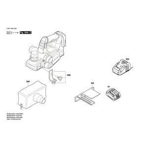 Запчасти для рубанка Bosch GHO 18 V-LI 18 V 3601EA0300, деталировка 2