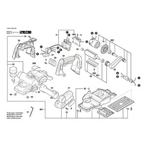Запчасти для рубанка Bosch GHO 18 V-LI 18 V 3601EA0301, деталировка 1