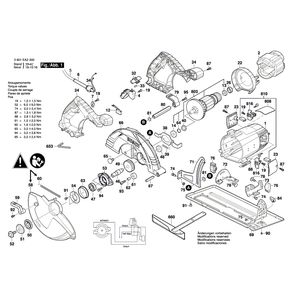 Запчасти для ручной циркуляной пилы Bosch GKS 235 Turbo 230 V 3601EA2001, деталировка 1